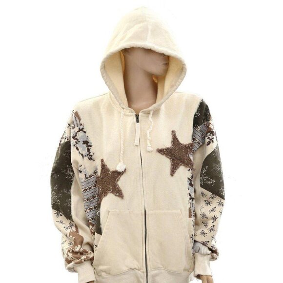 Kimchi Blue Urban Outfitters Camilla Star Applique Hoodie Sweatshirt L - Picture 6 of 15